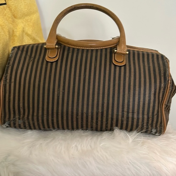 FENDI VINTAGE AUTHENTIC CANVAS SATCHEL - Picture 5 of 16